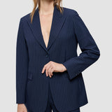 Essential Blazer Marineblau Nadelstreifen