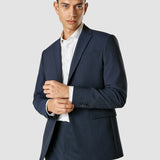 Essential Blazer Marineblau Melange Regular