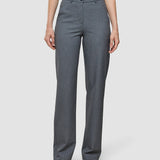 Damen Essential Hose Straight Dunkel Grau Melange