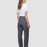 Damen Essential Hose Straight Dunkel Grau Melange