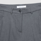 Damen Essential Hose Straight Dunkel Grau Melange