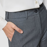 Damen Essential Hose Tapered Dunkel Grau Melange
