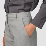 Essential Hose Weit Hell Grau Nadelstreifen