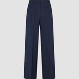 Damen Essential Hose Weit Marineblau Nadelstreifen