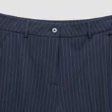 Damen Essential Hose Weit Marineblau Nadelstreifen