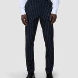 Essential Anzughose Slim Marineblau gestreift