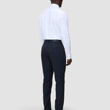 Essential Anzughose Slim Marineblau gestreift