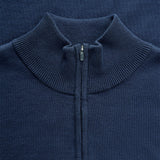 Alltags-Strickpullover mit halbem Reißverschluss in Marineblau