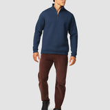 Alltags-Pullover mit halbem Reißverschluss, Marineblau