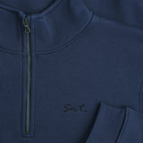 Alltags-Pullover mit halbem Reißverschluss, Marineblau