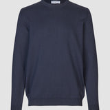 Alltags-Strickpullover mit Rundhalsausschnitt in Marineblau