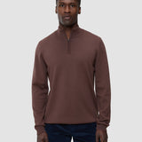 Alltags-Strickpullover mit halbem Reißverschluss in Espresso