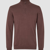 Alltags-Strickpullover mit halbem Reißverschluss in Espresso