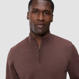 Alltags-Strickpullover mit halbem Reißverschluss in Espresso