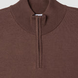 Alltags-Strickpullover mit halbem Reißverschluss in Espresso