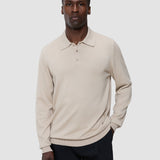 Alltags-Strick-Langarm-Poloshirt Birchwood