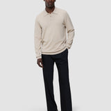 Alltags-Strick-Langarm-Poloshirt Birchwood