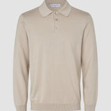 Alltags-Strick-Langarm-Poloshirt Birchwood