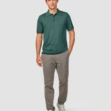 Strick-Poloshirt mit kurzem Arm für den Alltag in Schattengrün