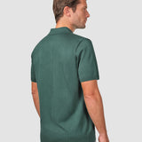 Strick-Poloshirt mit kurzem Arm für den Alltag in Schattengrün