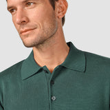 Strick-Poloshirt mit kurzem Arm für den Alltag in Schattengrün