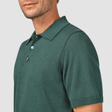 Strick-Poloshirt mit kurzem Arm für den Alltag in Schattengrün