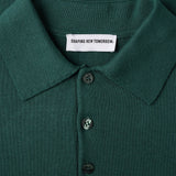 Strick-Poloshirt mit kurzem Arm für den Alltag in Schattengrün