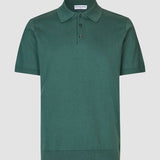 Strick-Poloshirt mit kurzem Arm für den Alltag in Schattengrün
