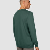 Alltags-Strickpullover Rundhals schattengrün
