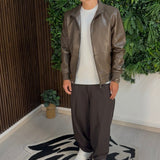 Jacke aus braunem Leder