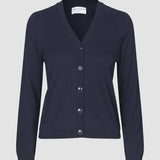 Feinstrick-Cardigan in Marineblau