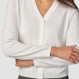 Fein Strick Cardigan Off Weiß