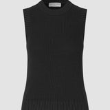 Damen Feinstrick-Rippweste Schwarz