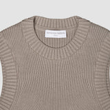 Damen Feinstrick-Rippweste Dunkelsand