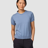 Feinstrick-T-Shirt Serenity Blau