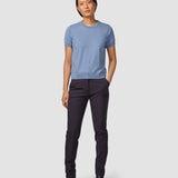 Feinstrick-T-Shirt Serenity Blau