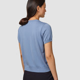 Feinstrick-T-Shirt Serenity Blau