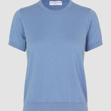 Feinstrick-T-Shirt Serenity Blau