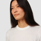 Feinstrick-T-Shirt Off-White