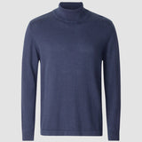 Feinstrick-Rollkragenpullover marineblau