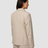 Essentieller taillierter Blazer Insel Sand Nadelstreifen