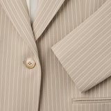 Essentieller taillierter Blazer Insel Sand Nadelstreifen