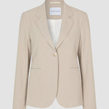 Essentieller taillierter Blazer Insel Sand Nadelstreifen