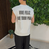 Top VIVE FELIZ Weiß