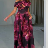 Betty asymmetrisches Blumen-Midikleid