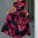Betty asymmetrisches Blumen-Midikleid