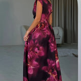 Betty asymmetrisches Blumen-Midikleid