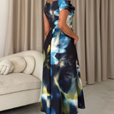 Betty asymmetrisches Blumen-Midikleid