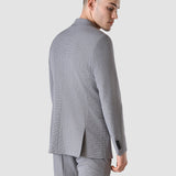 Essential Blazer Slim Duo Karo Blau