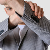 Essential Blazer Slim Duo Karo Blau
